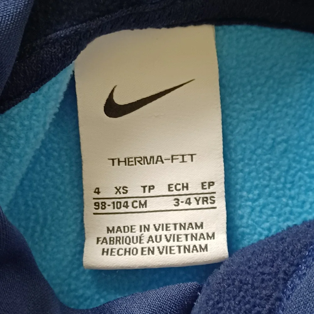 Nike Hoodie Youth 4 Blue Therma-FIT Just Do It Raglan Pullover Sweatshirt Sporty